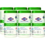 Clorox Healthcare Hydrogen Peroxide Cleaner Disinfectant Wipes, 5.75 x 6.75, Unscented, White, 155/Canister, 6 Canisters/Carton (30825) - Image 3