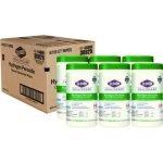 Clorox Healthcare Hydrogen Peroxide Cleaner Disinfectant Wipes, 5.75 x 6.75, Unscented, White, 155/Canister, 6 Canisters/Carton (30825)