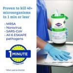 Clorox Healthcare Hydrogen Peroxide Cleaner Disinfectant Wipes, 11 x 12, Unscented, White, 185/Canister, 2 Canisters/Carton (30826) - Image 5