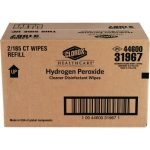 Clorox Healthcare Hydrogen Peroxide Cleaner Disinfectant Wipes, 12 x 11, Unscented, White, 185/Pack, 2 Packs/Carton (30827) - Image 3