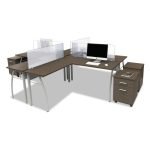 Linea Italia Trento Line L-Shaped Desk, 59.13" x 59.13" x 29.5", Mocha/Gray (TR737MOC) - Image 7