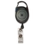Advantus Carabiner-Style Retractable ID Card Reel, 30" Extension, Smoke, 12/Pack (75551)