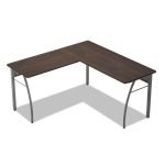 Linea Italia Trento Line L-Shaped Desk, 59.13" x 59.13" x 29.5", Mocha/Gray (TR737MOC) - Image 3