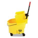Rubbermaid Commercial WaveBrake 2.0 Bucket/Wringer Combos, Side-Press, 26 qt, Plastic, Yellow (FG748000YEL)