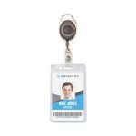 Advantus Carabiner-Style Retractable ID Card Reel, 30" Extension, Smoke, 12/Pack (75551) - Image 3