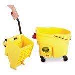 Rubbermaid Commercial WaveBrake 2.0 Bucket/Wringer Combos, Side-Press, 26 qt, Plastic, Yellow (FG748000YEL) - Image 2
