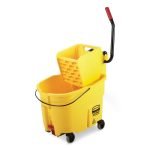 Rubbermaid Commercial WaveBrake 2.0 Bucket/Wringer Combos, Side-Press, 26 qt, Plastic, Yellow (FG748000YEL) - Image 4
