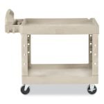 Rubbermaid Commercial BRUTE Heavy-Duty Utility Cart with Lipped Shelves, Plastic, 2 Shelves, 500 lb Capacity, 25.9" x 45.2" x 32.2", Beige (452088BG) - Image 2