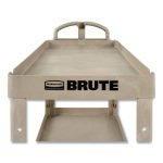 Rubbermaid Commercial BRUTE Heavy-Duty Utility Cart with Lipped Shelves, Plastic, 2 Shelves, 500 lb Capacity, 25.9" x 45.2" x 32.2", Beige (452088BG)