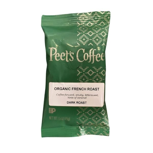 Peets French Roast Organic Coffee, 2.5 oz, 18/Box (PCE02516/PCEFRN)