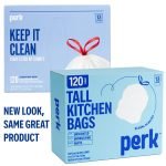 Perk™ 13 Gallon Kitchen Trash Bag, 28" x 24", Low Density, 0.9 mil, White, 120 Bags/Box (PK56750) - Image 2