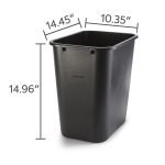 Coastwide Professional™ Indoor Trash Can Without Lid, Black Soft Molded Plastic, 7 Gallon (CW56429) - Image 3