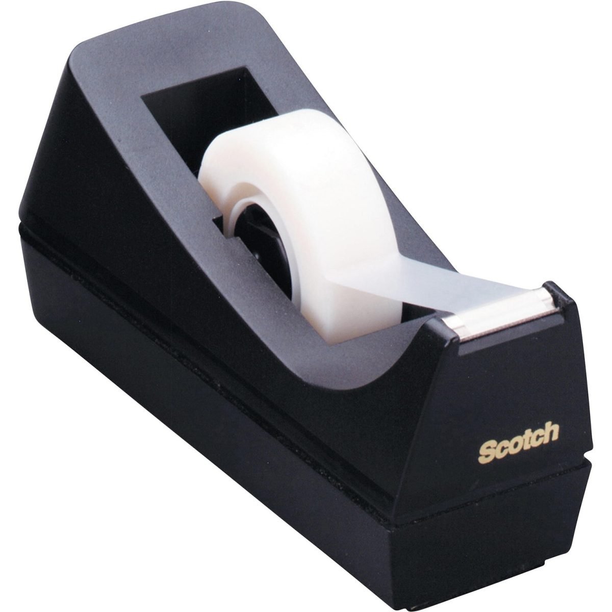 Scotch Desktop Tape Dispenser, 1 Dispenser, Black, Home Office and Back to School Supplies for College and Classrooms - Image 1