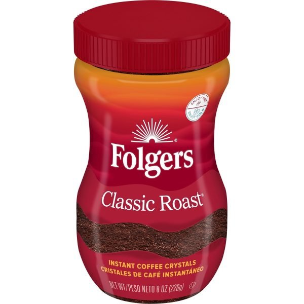 Folgers Classic Roast Instant Coffee, Medium Roast (SMU20629)