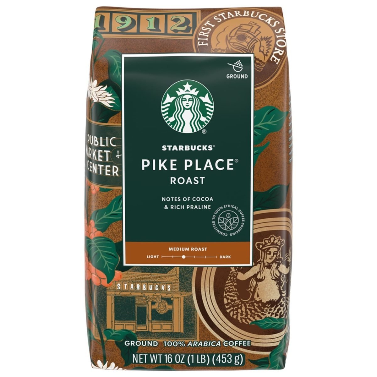 Starbucks Pike Place Ground Coffee, Medium Roast, 16 oz. (11018186) - Image 1