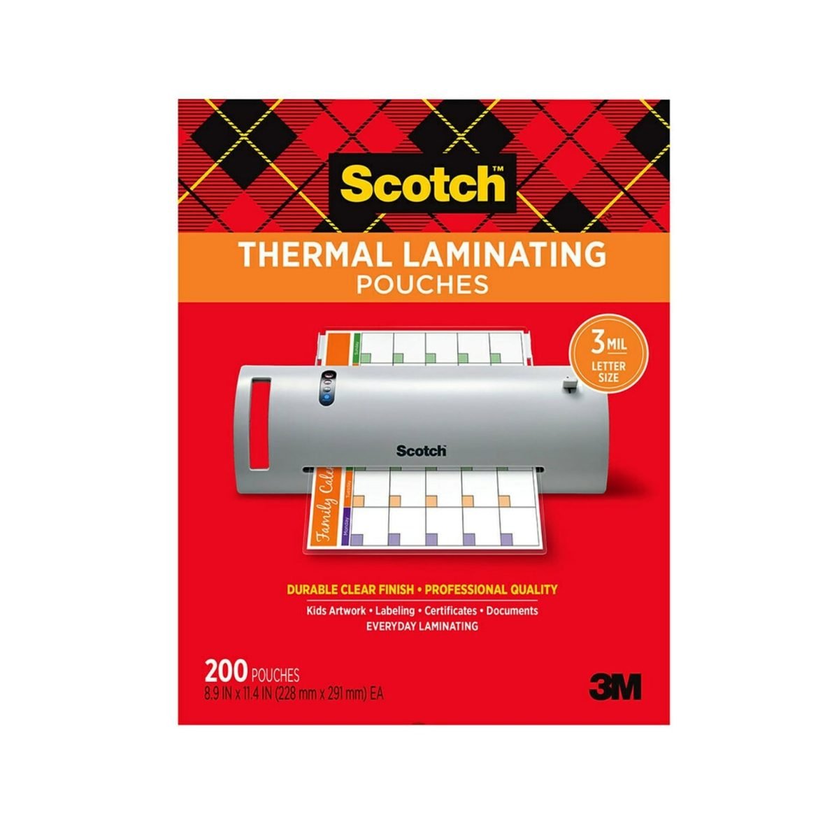 Scotch Thermal Laminating Pouches, Letter Size, 3 Mil, 200/Pack (TP3854-200) - Image 2