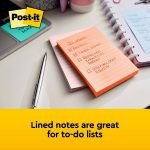 Post-it Greener Recycled Notes, 4" x 6", Sweet Sprinkles Collection, Lined, 100 Sheet/Pad, 5 Pads/Pack (6605PKRPA) - Image 3
