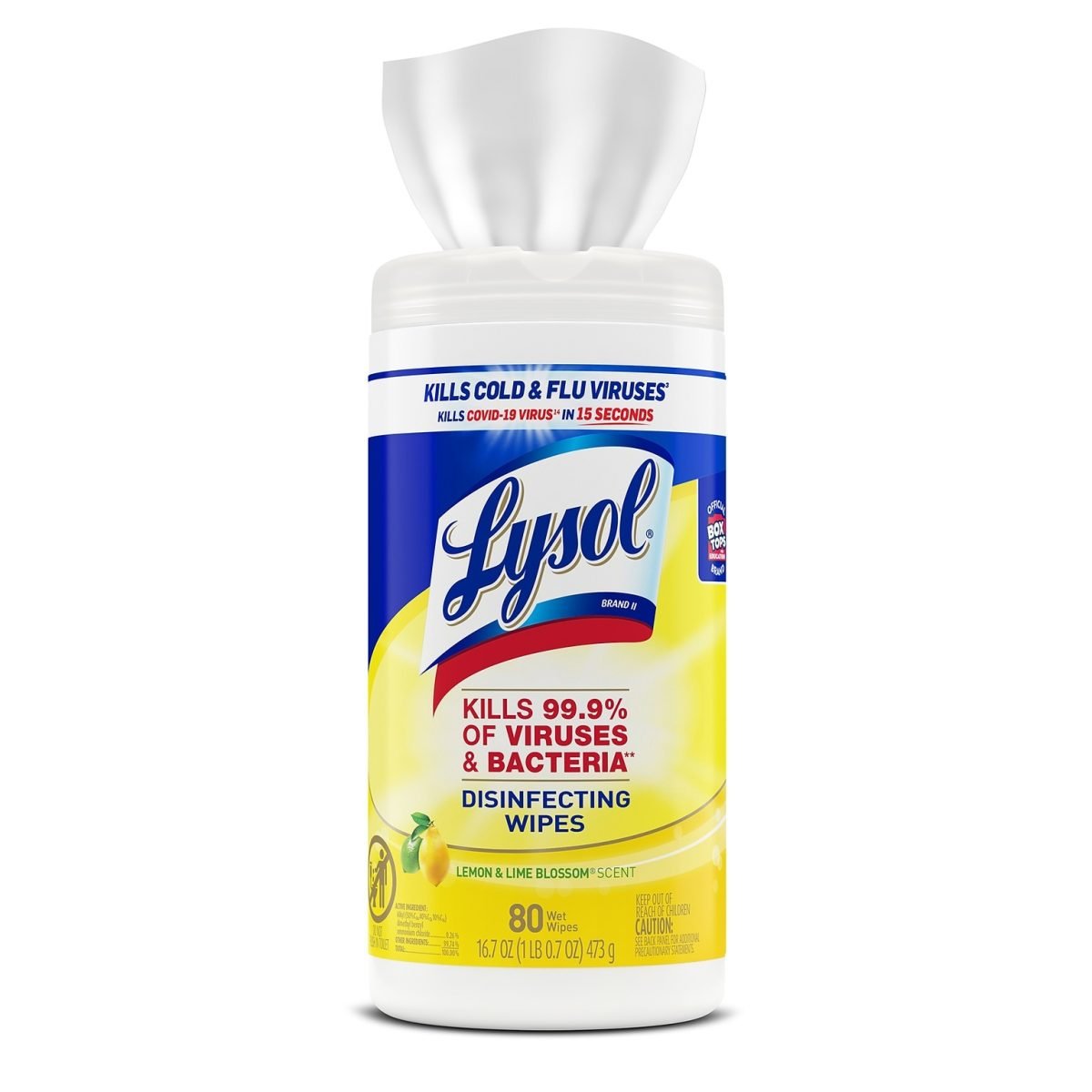 Lysol Disinfecting Wipes, Lemon & Lime Blossom, 80 Wipes/Canister, 6 Canisters/Carton (1920077182CT) - Image 3