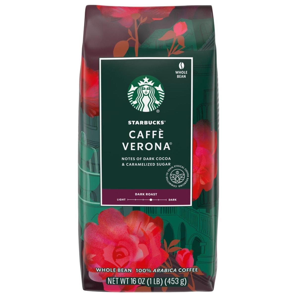 Starbucks Caffè Verona Beans Coffee, Dark Roast, 16 oz. (11017871) - Image 1
