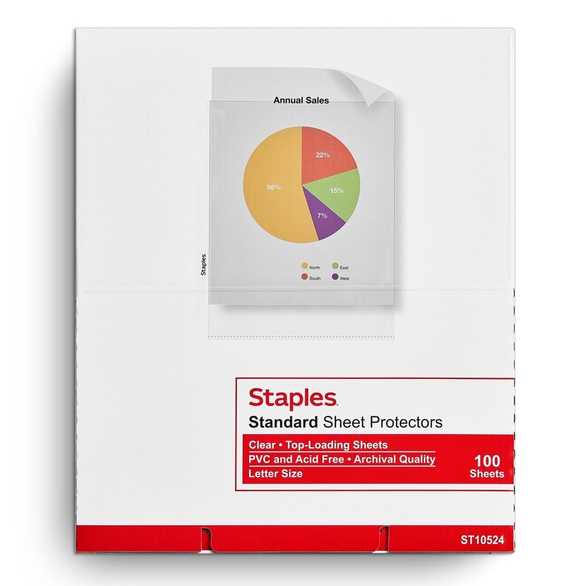 Staples® Standard Weight Sheet Protector, 8.5" x 11", Clear, 500/Carton (10524CT-CC) - Image 1