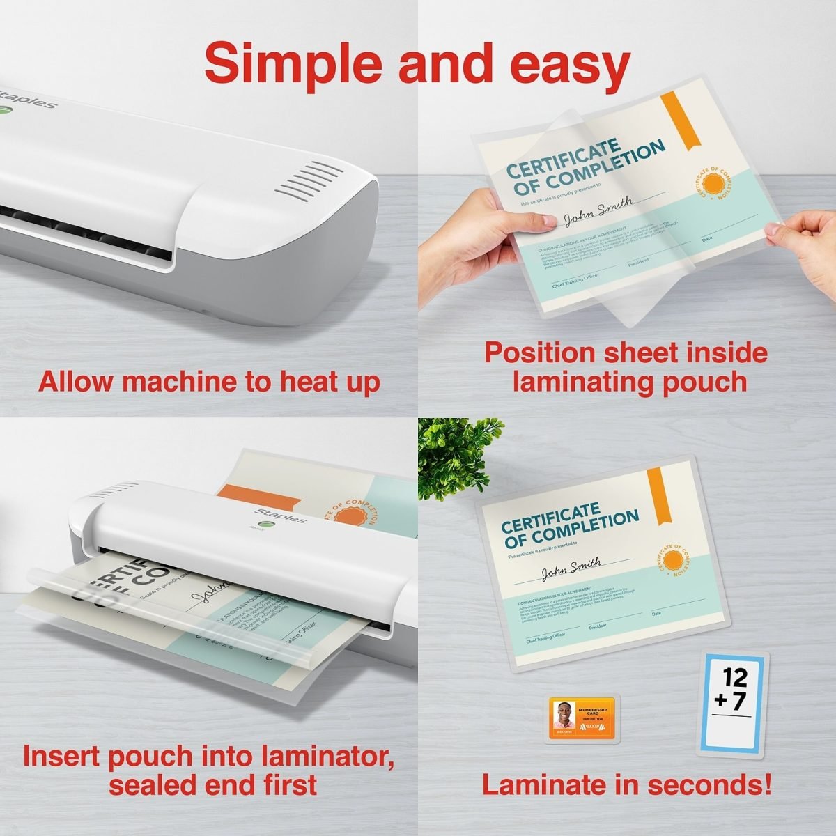 Staples® Thermal Laminator, 9" Width, White (OL141) - Image 5