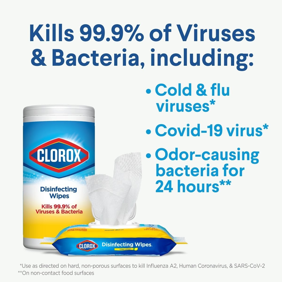 Clorox Disinfecting Wipes Value Pack, 75 Wipes/Container, 3/Pack (30208) - Image 4