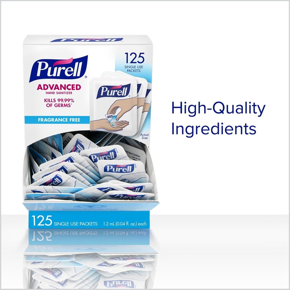 PURELL SINGLES Advanced 70% Alcohol Gel Hand Sanitizer, 125/Box (9630-12-125CTNS) - Image 3