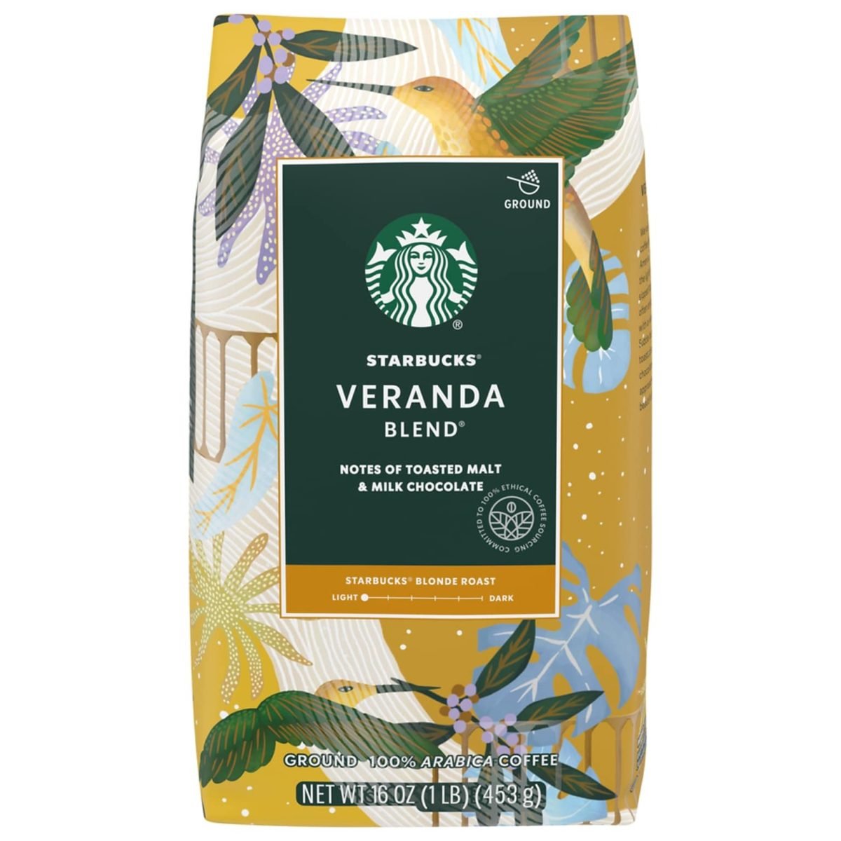 Starbucks Veranda Blend Ground Coffee, Blonde Roast, 16 oz. (11019631) - Image 1