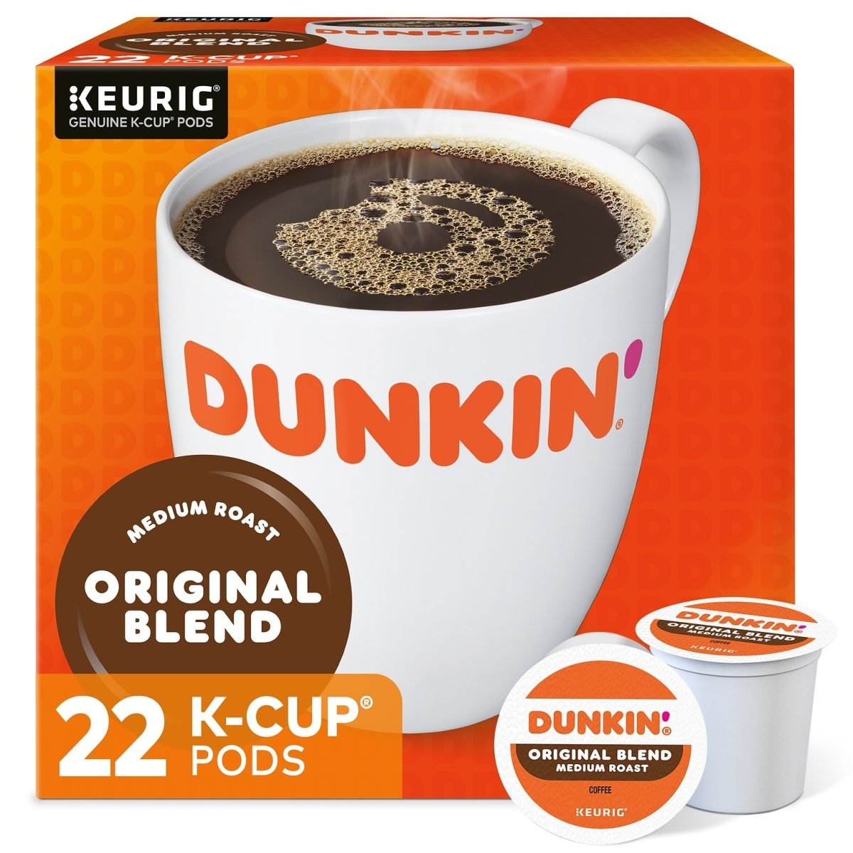Dunkin' Original Blend Coffee Keurig® K-Cup® Pods, Medium Roast, 22/Box (400845) - Image 1