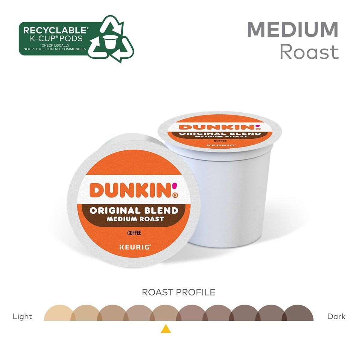 Dunkin' Original Blend Coffee Keurig® K-Cup® Pods, Medium Roast, 22/Box (400845) - Image 5