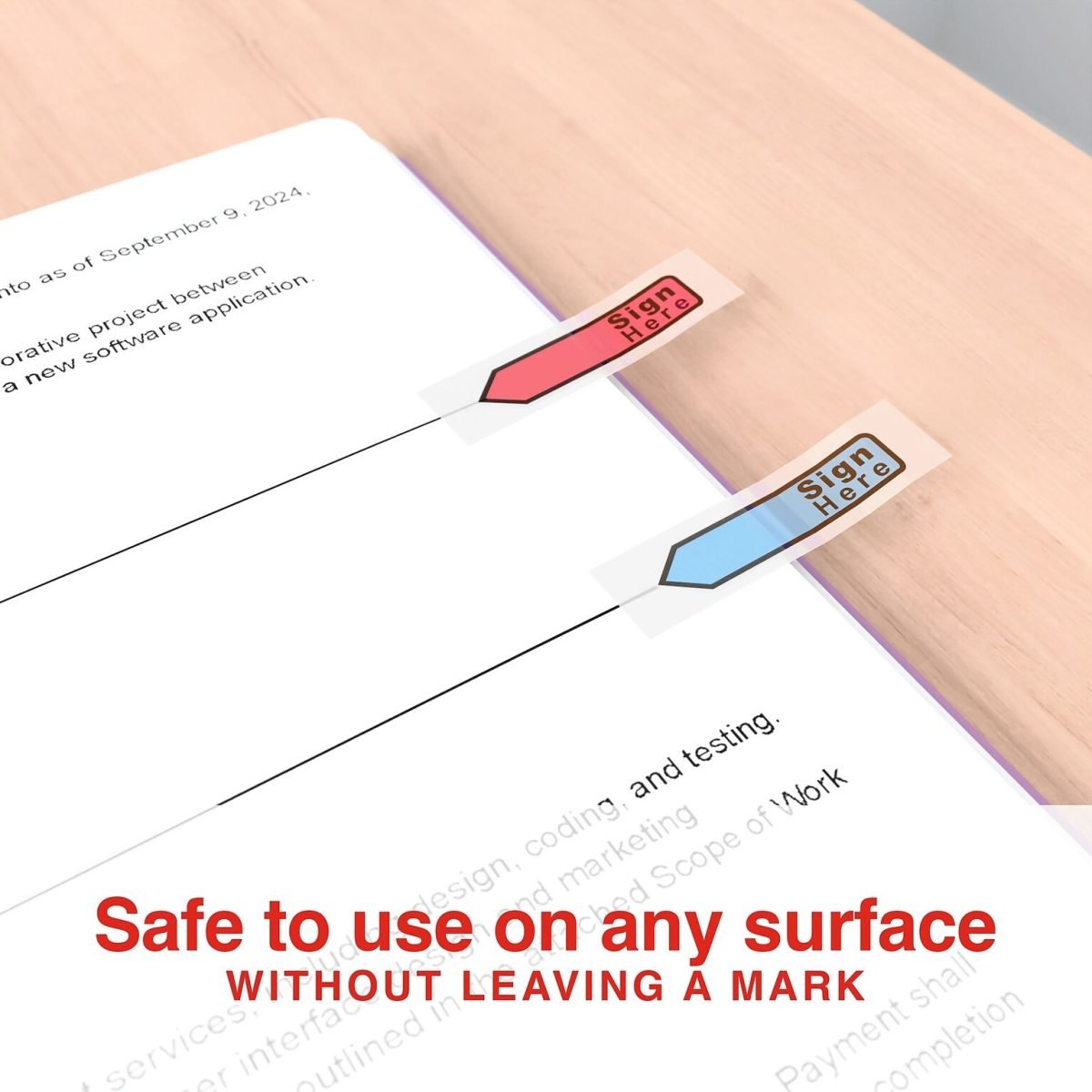 Staples "Sign Here" Message Flags, Assorted Colors, 120 Flags/Pack (ST62860) - Image 3