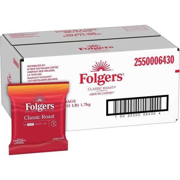 Folgers Classic Roast Coffee Fraction Pack, Medium Roast, 1.5 oz., 42/Carton (PRO18999)