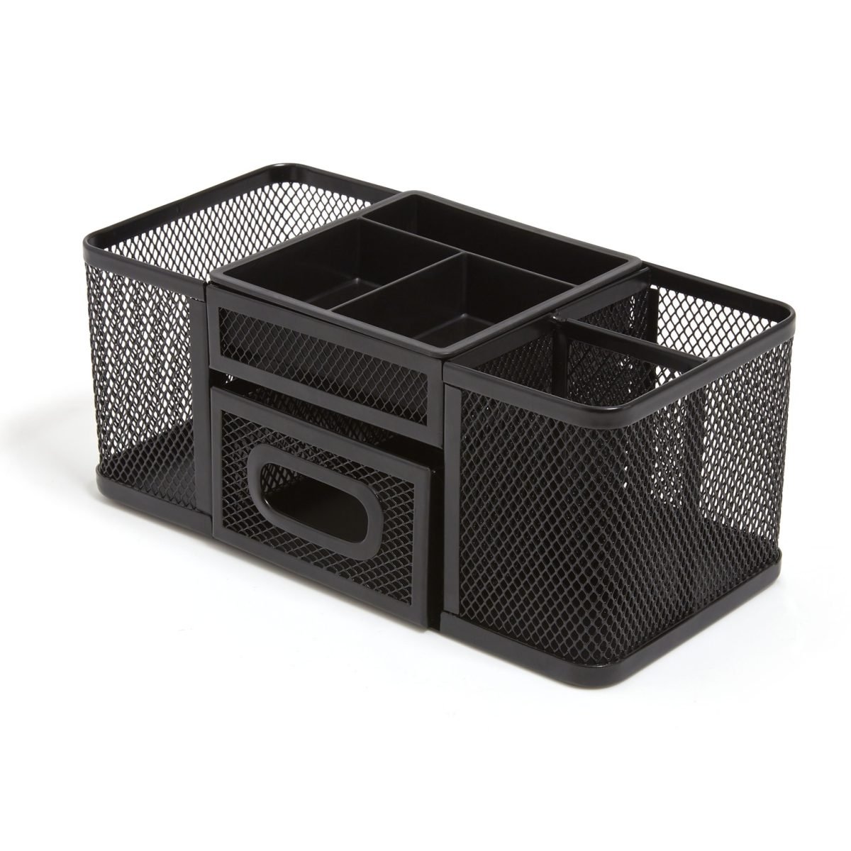 TRU RED™ 7-Compartment Wire Mesh Accessory Holder, Matte Black (TR57541) - Image 2