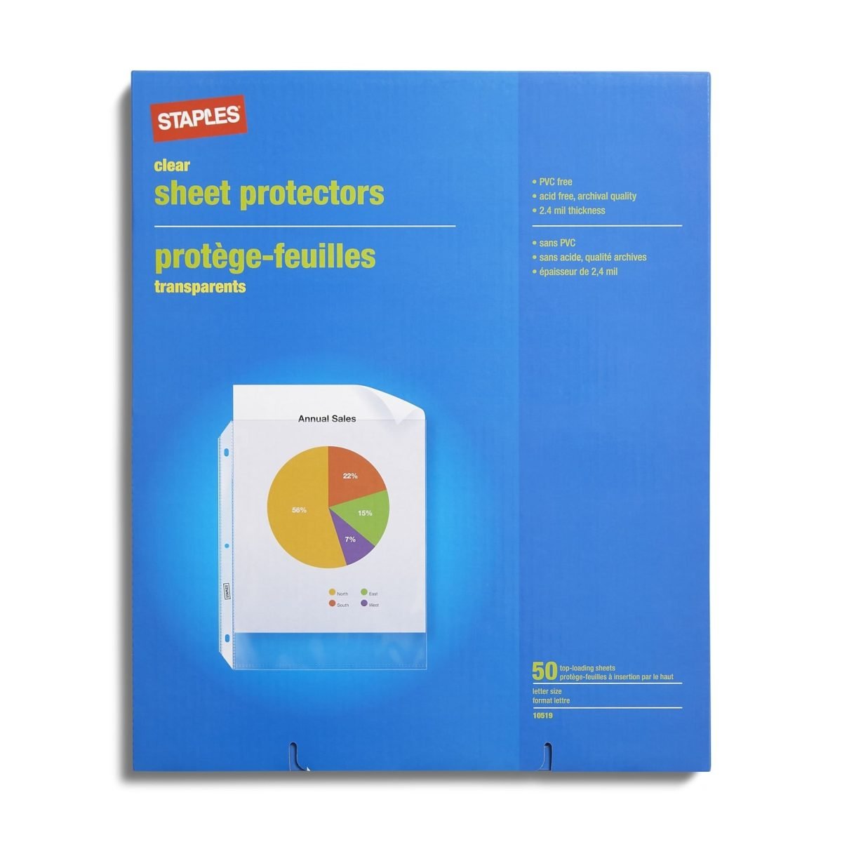 Staples Medium Weight Sheet Protectors, 8-1/2" x 11", Clear, 50/Box (10519-CC) - Image 1