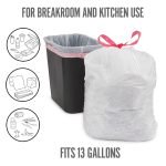 Perk™ 13 Gallon Kitchen Trash Bag, 28" x 24", Low Density, 0.9 mil, White, 120 Bags/Box, 3 Boxes/Carton (PK56750CT) - Image 3