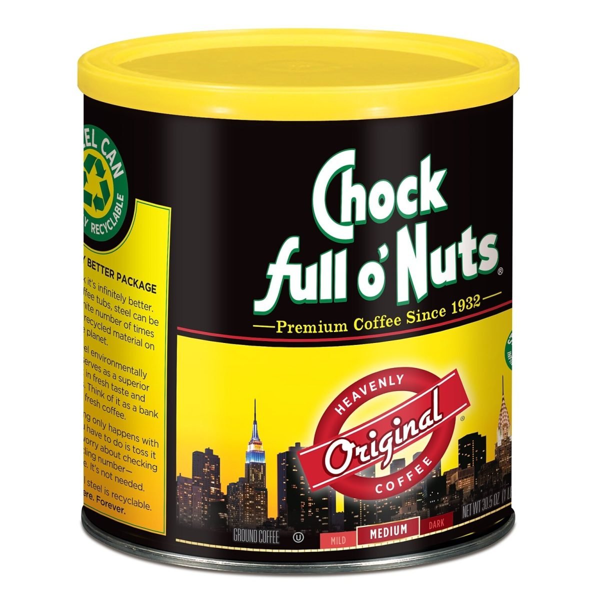 Chock full o'Nuts Original Blend Ground Coffee, Medium Roast, 30.5 oz. (MZB13000) - Image 3