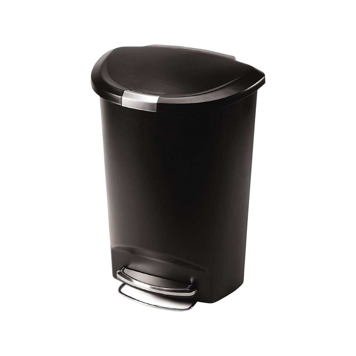 simplehuman Plastic Indoor Step Trash Can with Lid, 13 Gallons, Black (CW1355) - Image 1